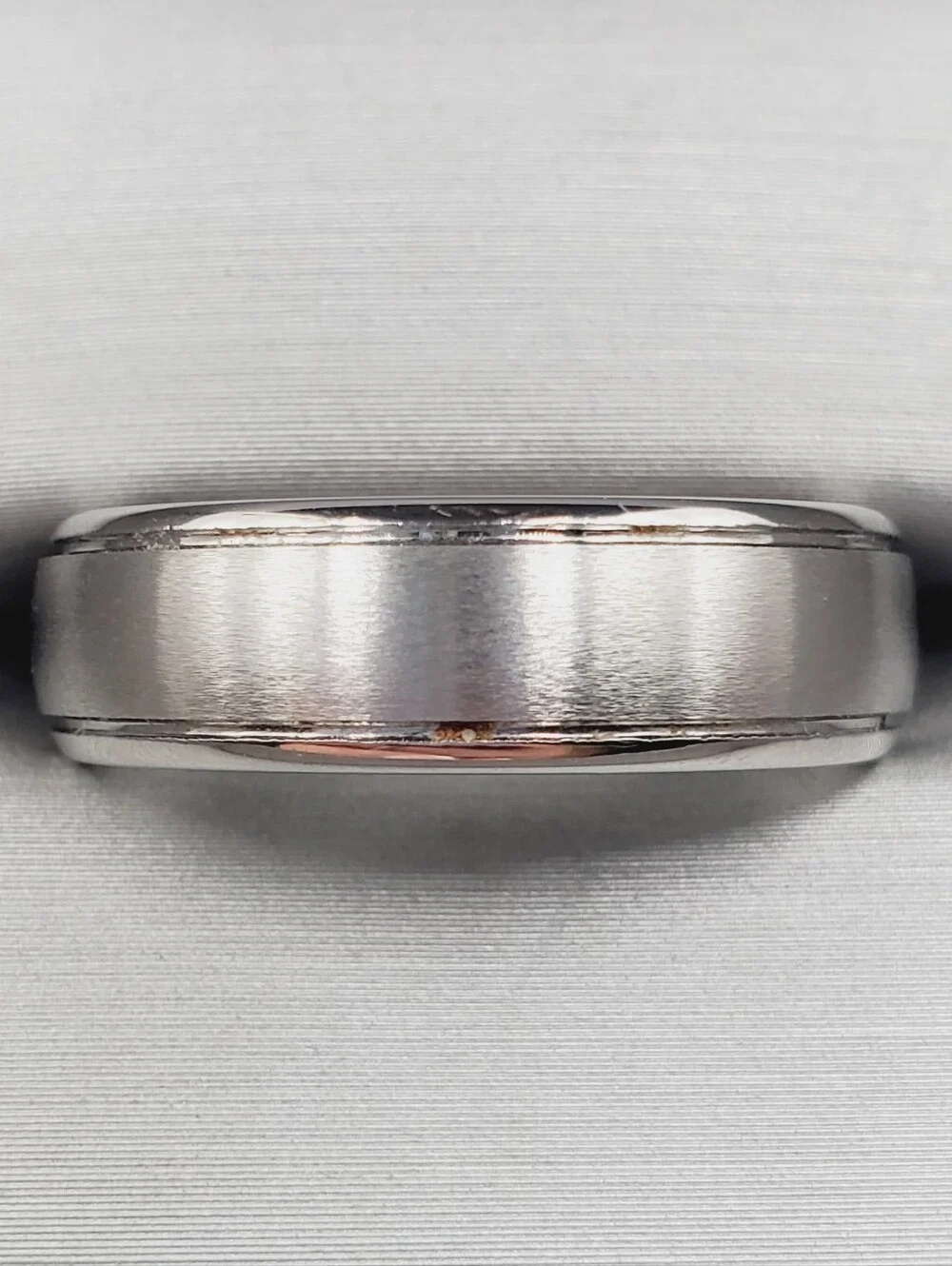 Men's Brushed Silver Tungsten Comfort-Fit Wedding Band Unisex Ring